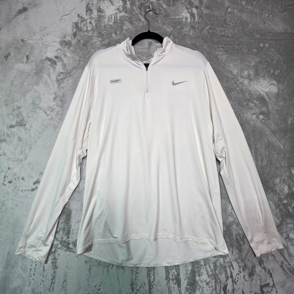Nike Running Dri-FIT Quarter Zip Long Sleeve Top Pink Large Reflective Swoosh